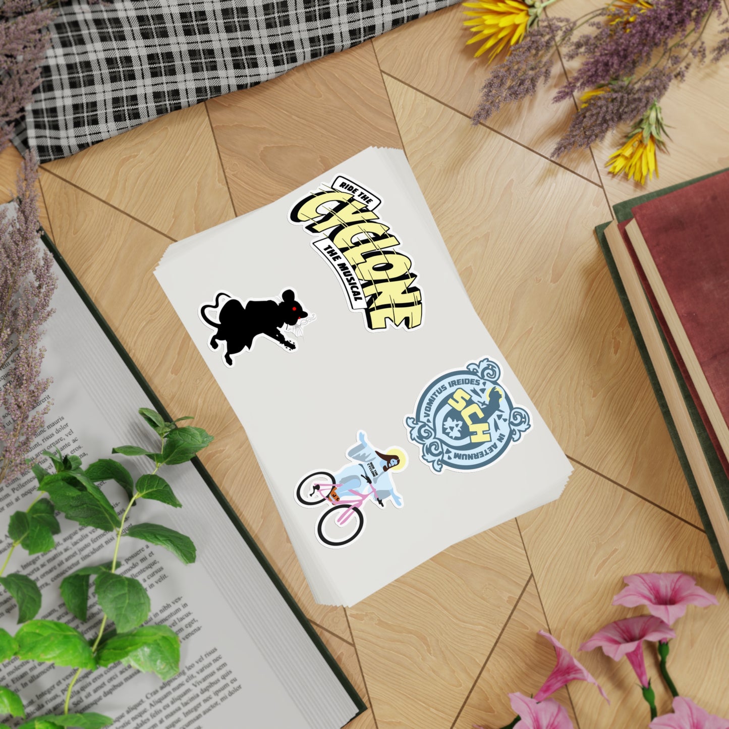 RIDE THE CYCLONE, Sticker Sheet Bundle, 10 pcs