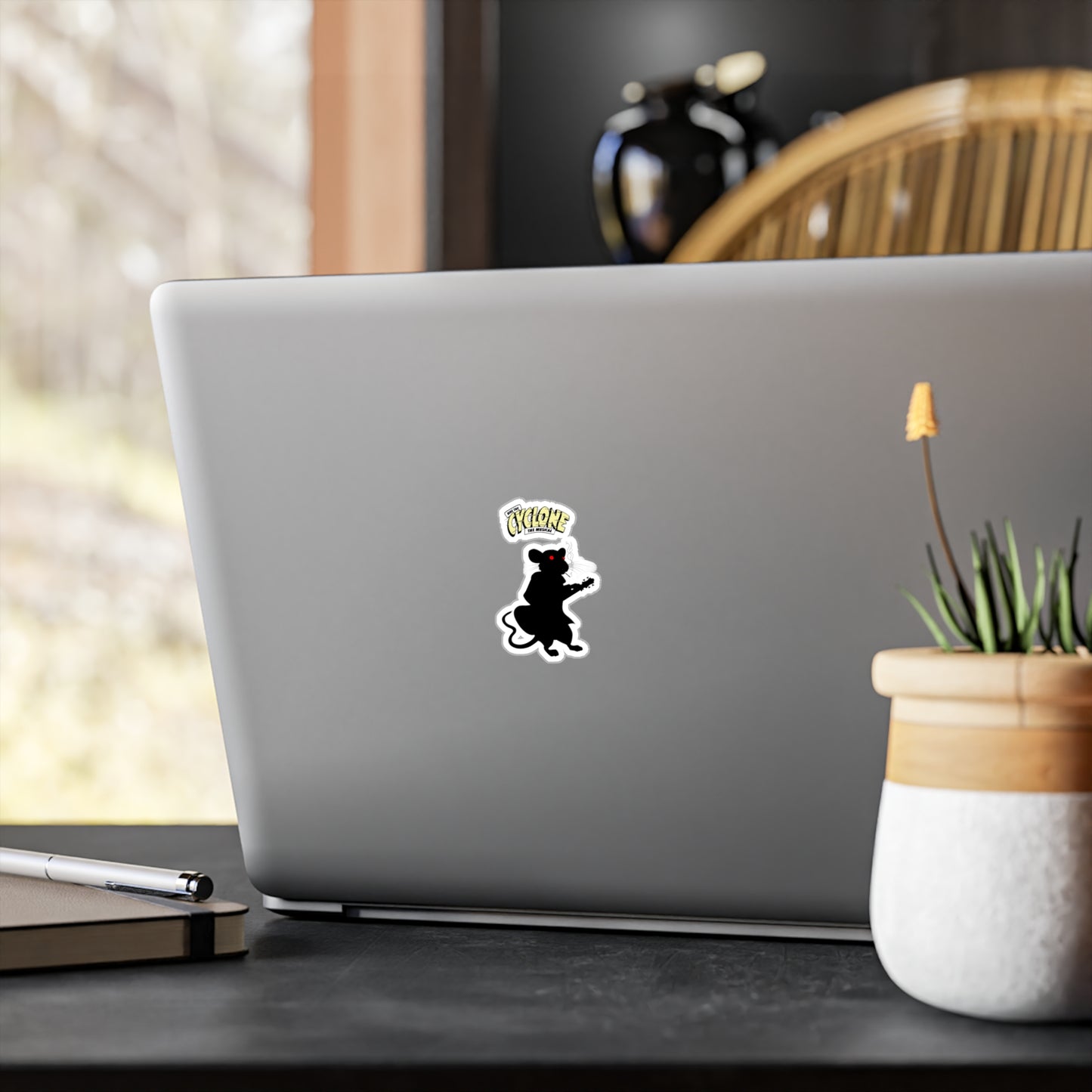 RiDE THE CYCLONE - Virgil the Rat Rocking Out - Vinyl Decal Sticker