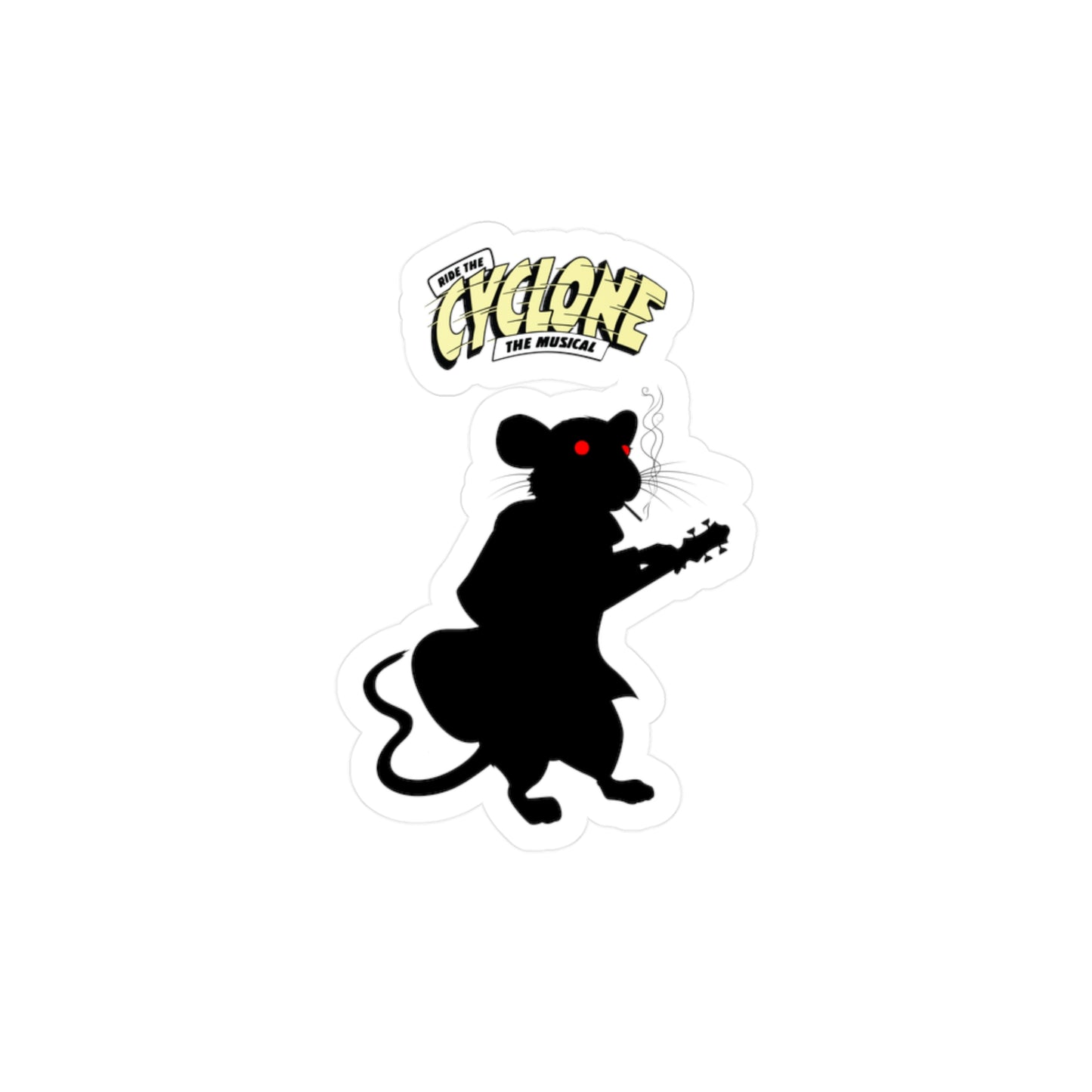 RiDE THE CYCLONE - Virgil the Rat Rocking Out - Vinyl Decal Sticker