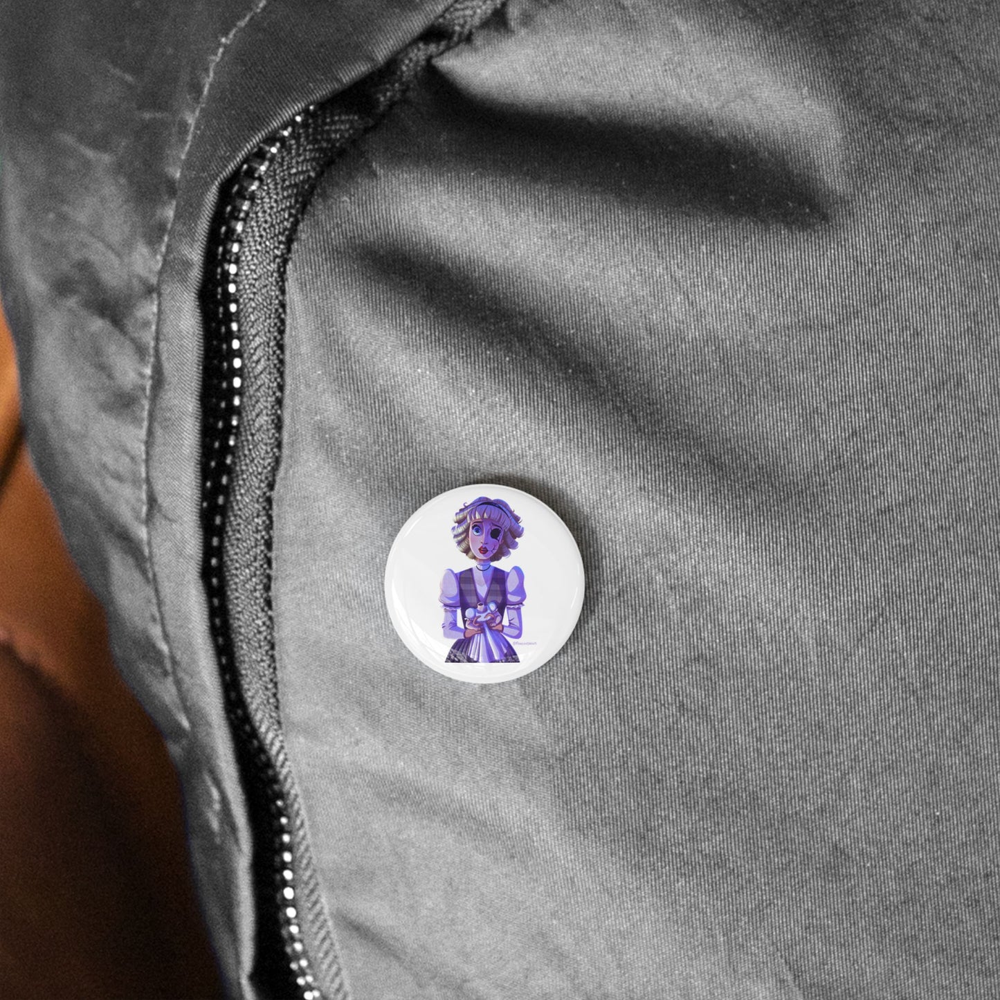 RIDE THE CYCLONE, Jane Doe Button Pin - Cute Retro Design for Jackets & Bags