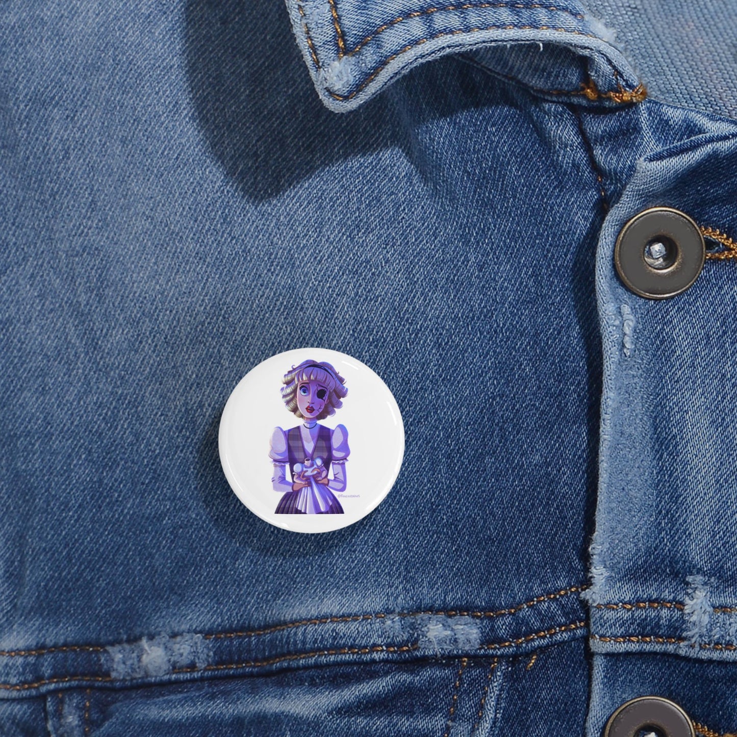 RIDE THE CYCLONE, Jane Doe Button Pin - Cute Retro Design for Jackets & Bags