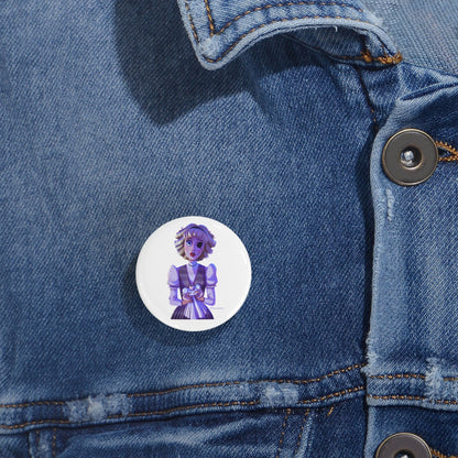 RIDE THE CYCLONE, Jane Doe Button Pin - Cute Retro Design for Jackets & Bags